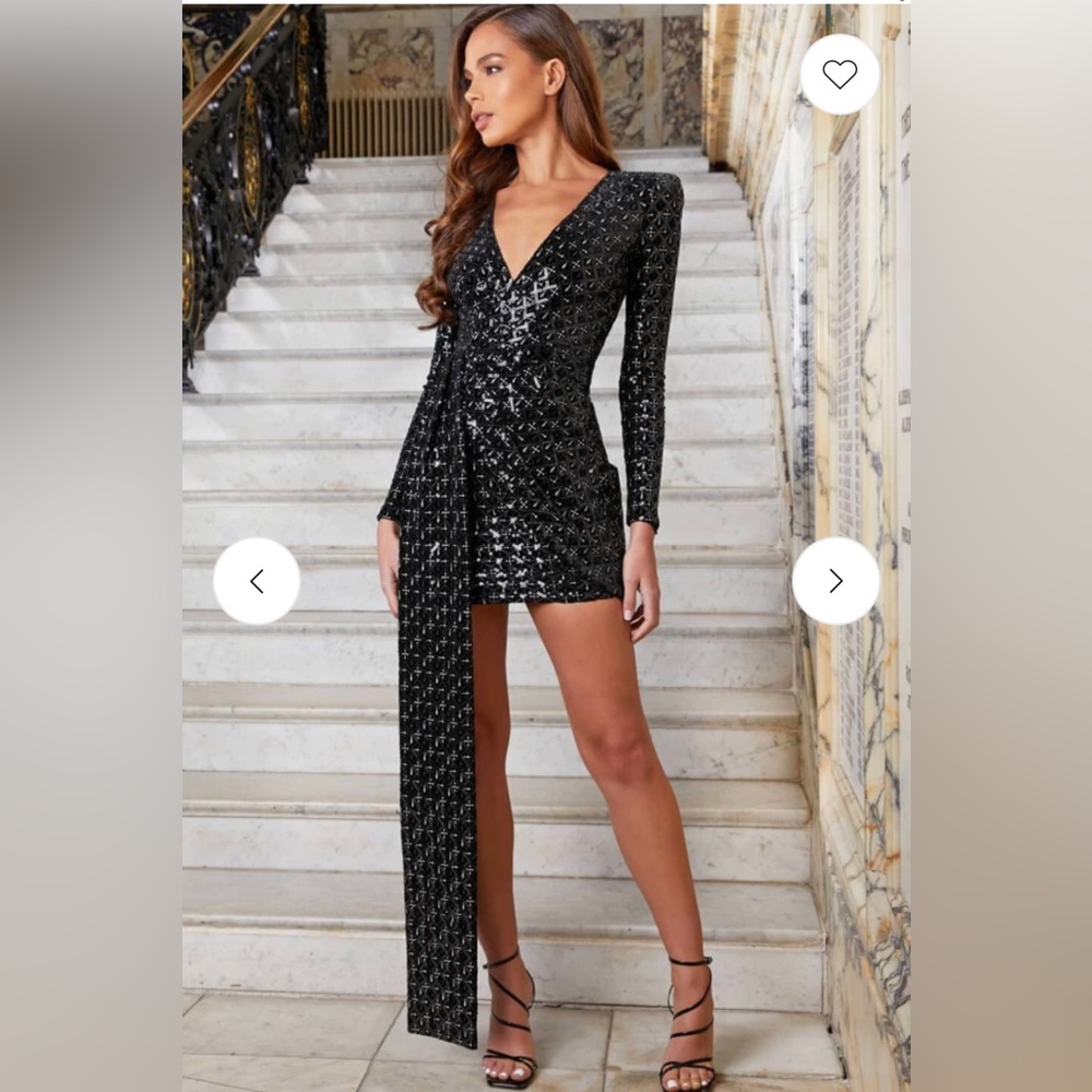 Nadine Merabi Long Sleeve Short Dress